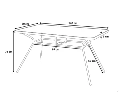 Tavolo da pranzo da giardino LIVO 140 cm 80 cm Vetro Nero