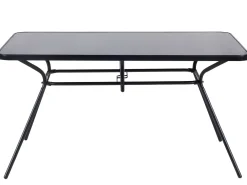 Tavolo da pranzo da giardino LIVO 140 cm 80 cm Vetro Nero