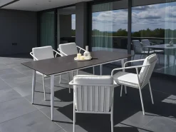 Tavolo da pranzo da giardino TOLENTINO 180 cm 90 cm Effetto marmo Marmo Grigio