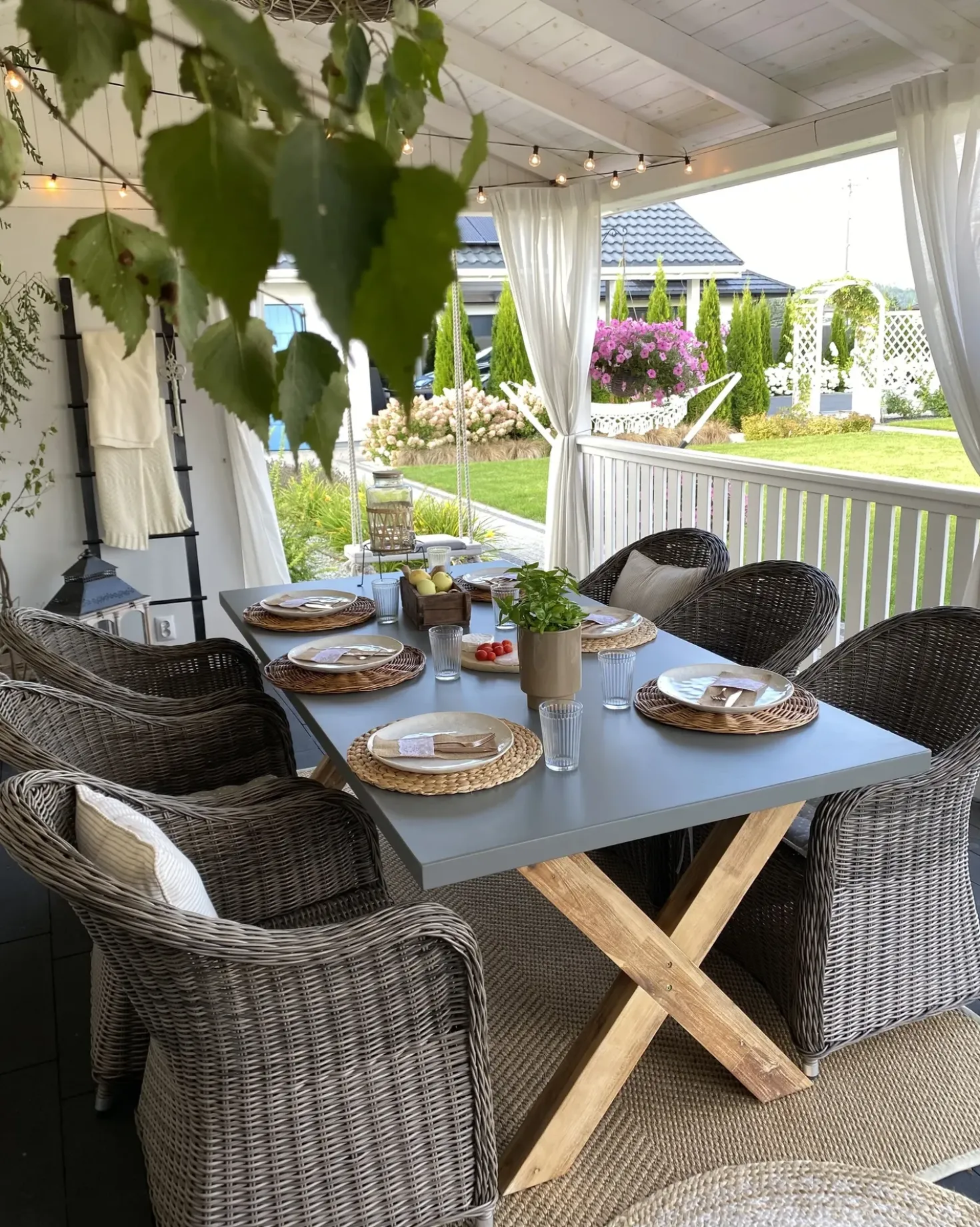Tavolo da pranzo da giardino OLBIA 200 cm 100 cm Cemento Grigio