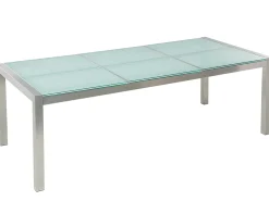 Tavolo da pranzo da giardino GROSSETO 220 cm 100 cm Vetro incrinato Trasparente