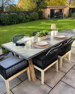 Tavolo da pranzo da giardino TONNARE 200 cm 100 cm Cemento Grigio
