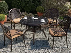 Tavolo da pranzo da giardino SALENTO 102 cm 102 cm Metallo Marrone scuro