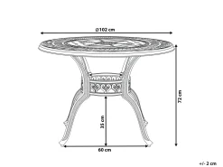 Tavolo da pranzo da giardino SALENTO 102 cm 102 cm Metallo Marrone scuro