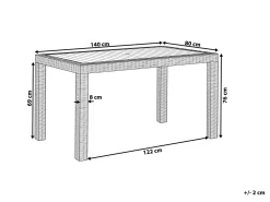 Tavolo da pranzo da giardino FOSSANO 140 cm 80 cm Grigio chiaro