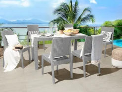 Tavolo da pranzo da giardino FOSSANO 140 cm 80 cm Grigio chiaro
