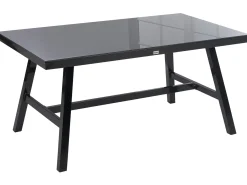 Tavolo da pranzo da giardino CANETTO 150 cm 90 cm Vetro Nero
