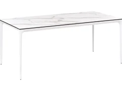 Tavolo da pranzo da giardino SOVARETO 180 cm 90 cm Effetto marmo Marmo bianco
