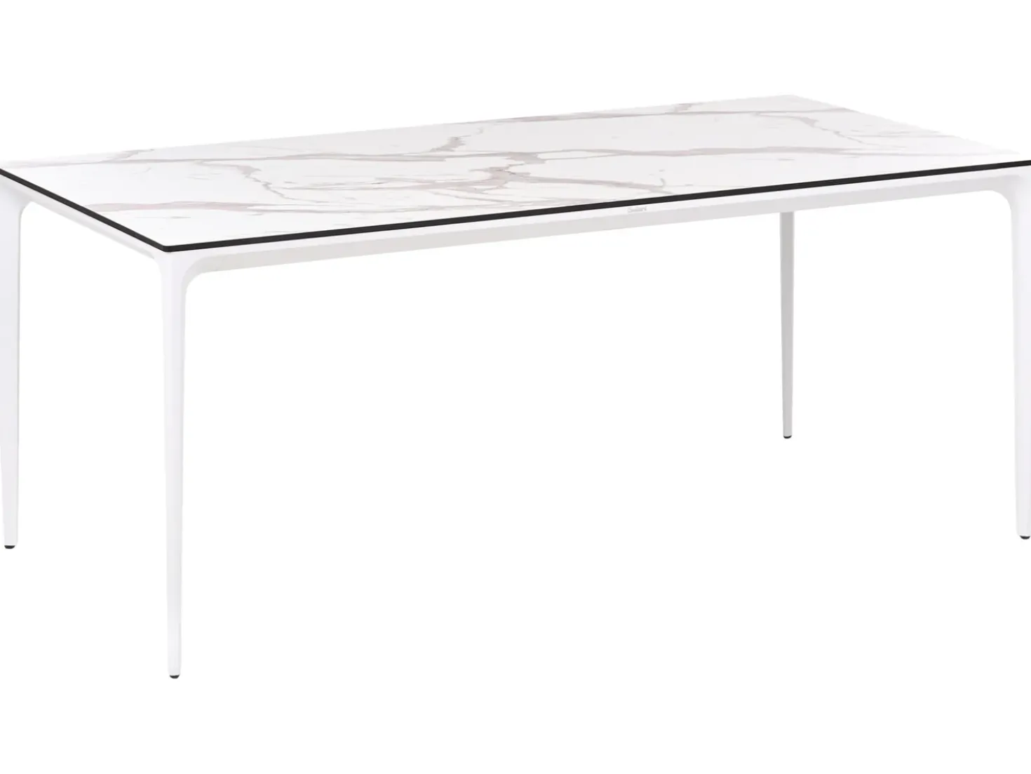 Tavolo da pranzo da giardino SOVARETO 180 cm 90 cm Effetto marmo Marmo bianco