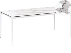 Tavolo da pranzo da giardino SOVARETO 180 cm 90 cm Effetto marmo Marmo bianco