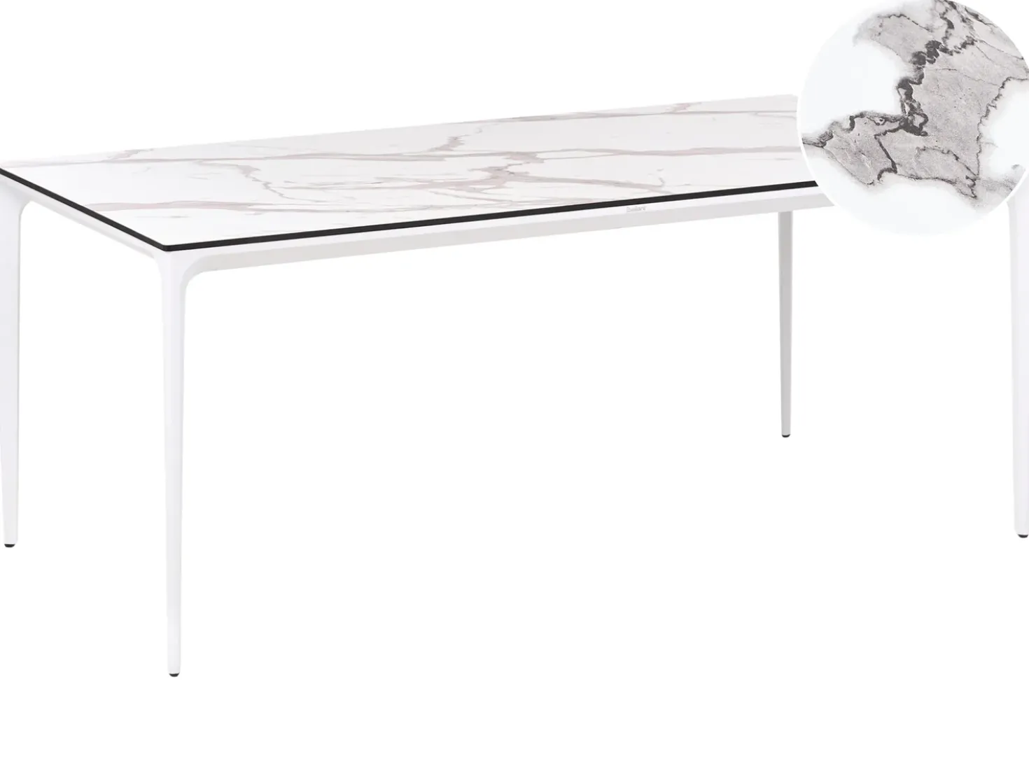 Tavolo da pranzo da giardino SOVARETO 180 cm 90 cm Effetto marmo Marmo bianco