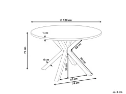 Tavolo da pranzo da giardino MALETTO 120 cm 120 cm Vetro Nero