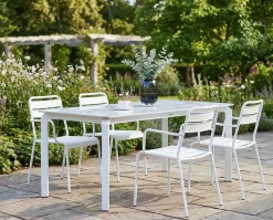 Tavolo da pranzo da giardino FELETTO 180 cm 90 cm Pietra Marmo bianco