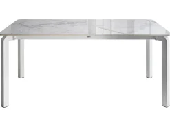 Tavolo da pranzo da giardino FELETTO 180 cm 90 cm Pietra Marmo bianco