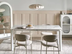 Tavolo da pranzo da giardino FELETTO 180 cm 90 cm Pietra Marmo bianco