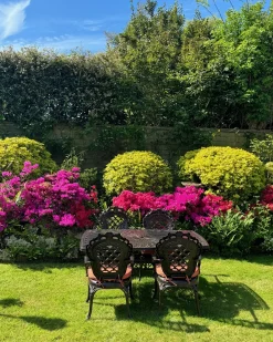 Tavolo da pranzo da giardino LIZZANO 165 cm 102 cm Metallo Marrone scuro