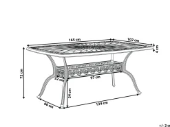 Tavolo da pranzo da giardino LIZZANO 165 cm 102 cm Metallo Marrone scuro