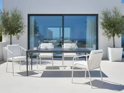 Tavolo da pranzo da giardino SOVARETO 180 cm 90 cm Effetto marmo Marmo nero