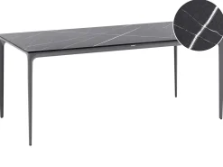 Tavolo da pranzo da giardino SOVARETO 180 cm 90 cm Effetto marmo Marmo nero
