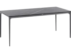 Tavolo da pranzo da giardino SOVARETO 180 cm 90 cm Effetto marmo Marmo nero