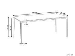Tavolo da pranzo da giardino SOVARETO 180 cm 90 cm Effetto marmo Marmo nero