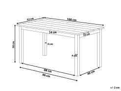 Tavolo da pranzo da giardino MESSINA 100 cm 52 cm Bianco