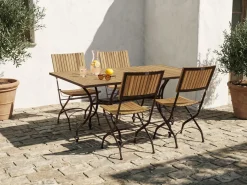 Tavolo da pranzo da giardino LASCARI 160 cm 90 cm Legno d'acacia Marrone chiaro