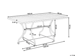 Tavolo da pranzo da giardino LASCARI 160 cm 90 cm Legno d'acacia Marrone chiaro