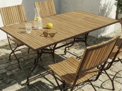 Tavolo da pranzo da giardino LASCARI 160 cm 90 cm Legno d'acacia Marrone chiaro