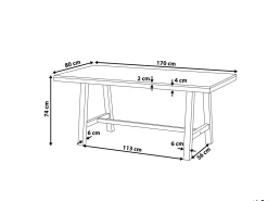 Tavolo da pranzo da giardino SCANIA 170 cm 80 cm Legno d'acacia Bianco