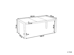Tavolo da pranzo da giardino COSOLETO 180 cm 90 cm Vetro Bianco