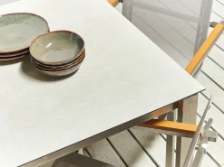 Tavolo da pranzo da giardino COSOLETO 180 cm 90 cm Vetro Bianco