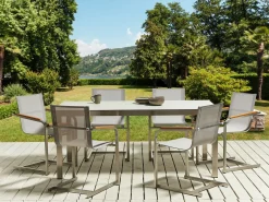 Tavolo da pranzo da giardino COSOLETO 180 cm 90 cm Vetro Bianco