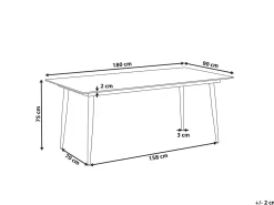 Tavolo da pranzo da giardino TOLENTINO 180 cm 90 cm Effetto pietra Grigio chiaro