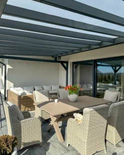 Tavolo da pranzo da giardino CASCAIS 200 cm 105 cm Metallo Tortora