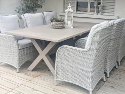 Tavolo da pranzo da giardino CASCAIS 200 cm 105 cm Metallo Tortora