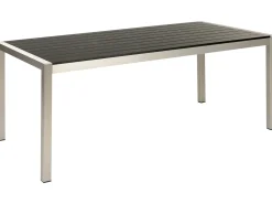 Tavolo da pranzo da giardino VERNIO 180 cm 90 cm Metallo Nero/Argento