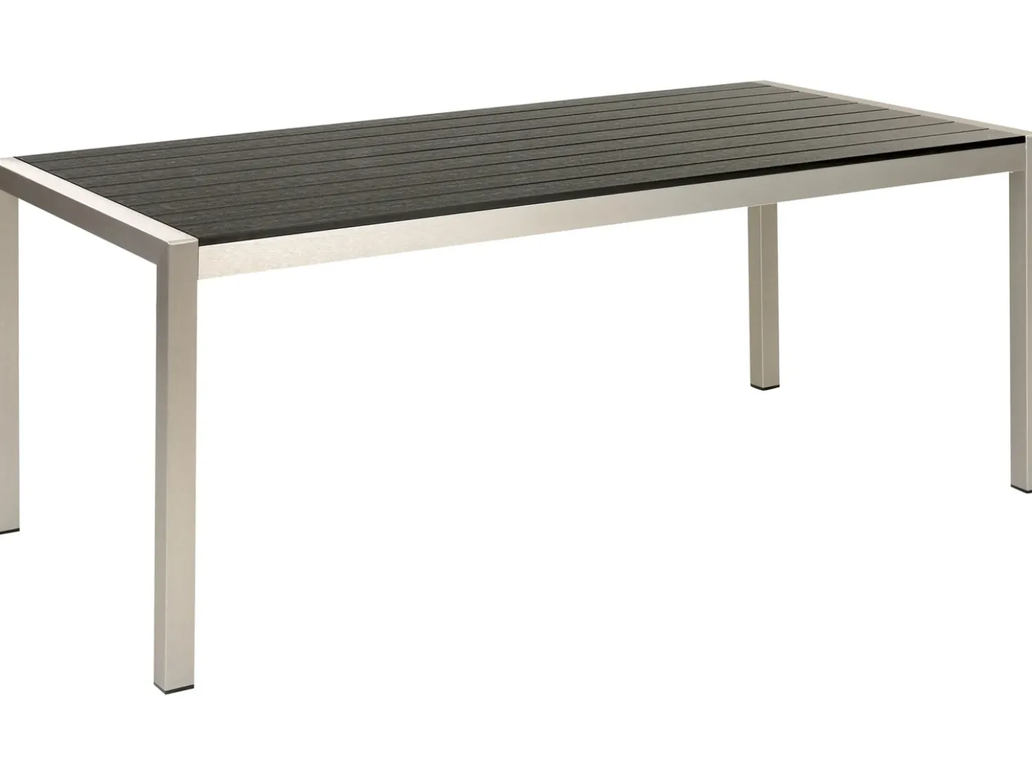 Tavolo da pranzo da giardino VERNIO 180 cm 90 cm Metallo Nero/Argento