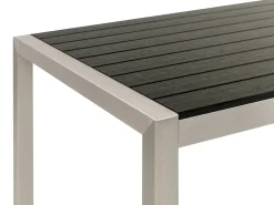 Tavolo da pranzo da giardino VERNIO 180 cm 90 cm Metallo Nero/Argento