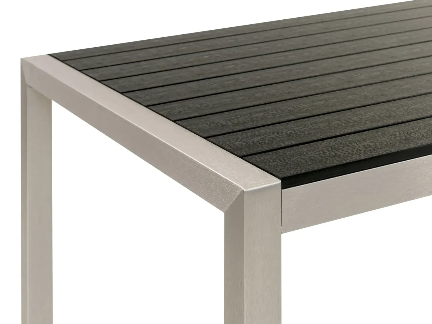 Tavolo da pranzo da giardino VERNIO 180 cm 90 cm Metallo Nero/Argento