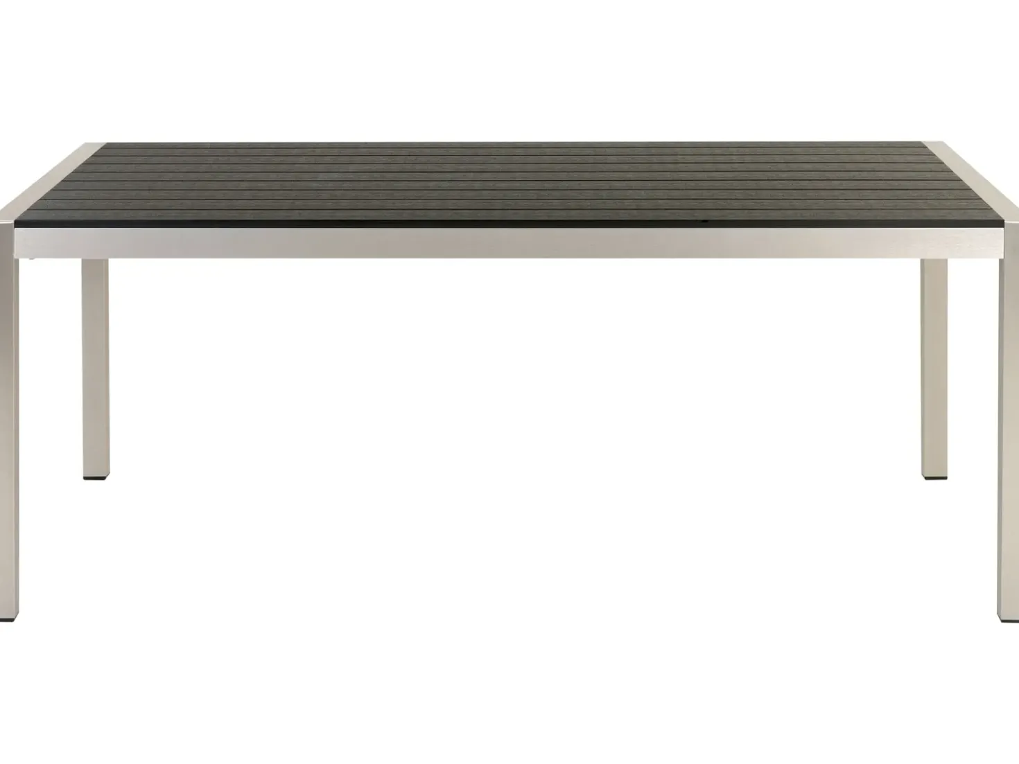 Tavolo da pranzo da giardino VERNIO 180 cm 90 cm Metallo Nero/Argento