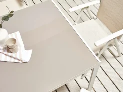 Tavolo da pranzo da giardino CATANIA 160 cm 91 cm Vetro Beige
