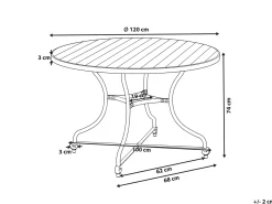 Tavolo da pranzo da giardino LASCARI 120 cm 120 cm Legno d'acacia Marrone chiaro