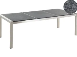 Tavolo da pranzo da giardino GROSSETO 220 cm 100 cm fiammato Granito Grigio grafite