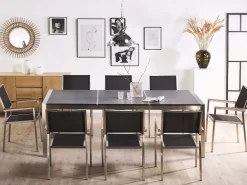 Tavolo da pranzo da giardino GROSSETO 220 cm 100 cm fiammato Granito Grigio grafite
