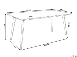 Tavolo da pranzo da giardino RODALLO 160 cm 90 cm Pietra Marmo bianco