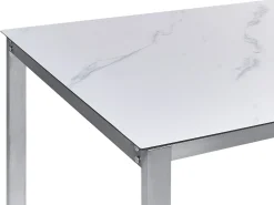 Tavolo da pranzo da giardino COSOLETO 180 cm 90 cm Effetto marmo Vetro Bianco