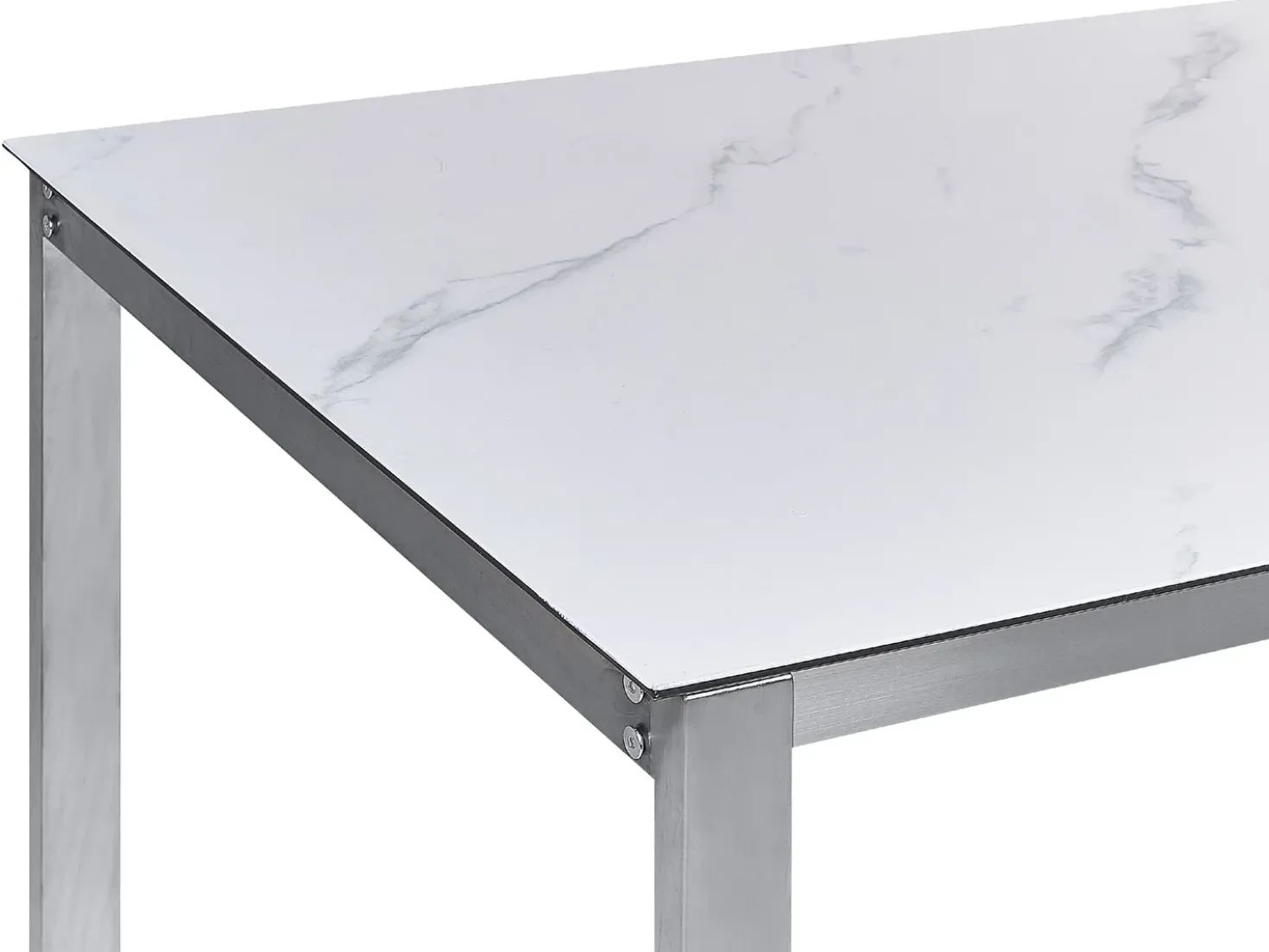 Tavolo da pranzo da giardino COSOLETO 180 cm 90 cm Effetto marmo Vetro Bianco
