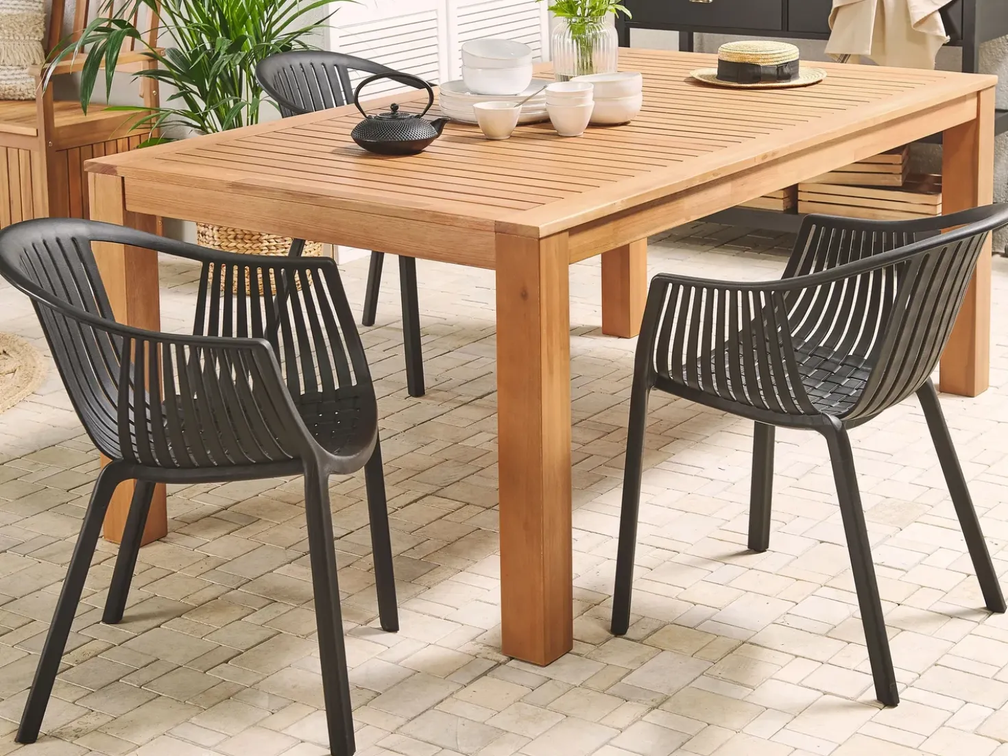 Tavolo da pranzo da giardino MONSANO 190 cm 105 cm Legno d'eucalipto Marrone