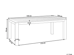Tavolo da pranzo da giardino MONSANO 190 cm 105 cm Legno d'eucalipto Marrone